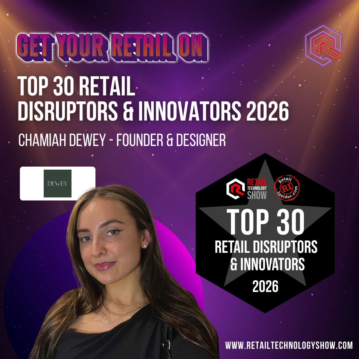Chamiah Dewey Named In The Top 10 Retail Disruptors And Innovators By Retail Technology Group and Retail Insider 2026