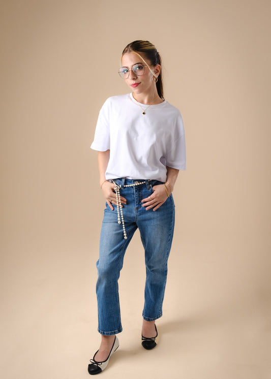 Extra Short Petite Straight Leg Blue KENDALL Jeans [Pre-Order]