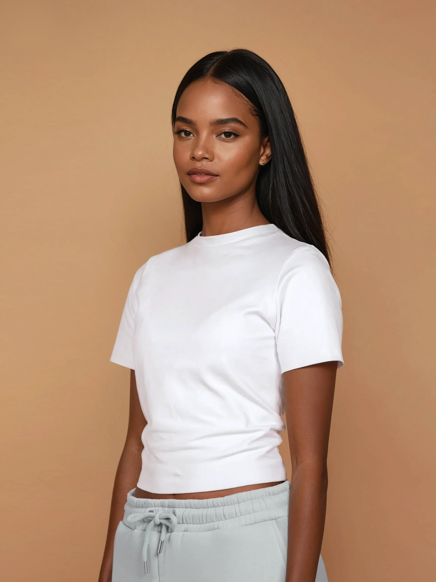 ALEX Slim Fit Short Sleeve T-Shirt Tee (White, Extra Petite)