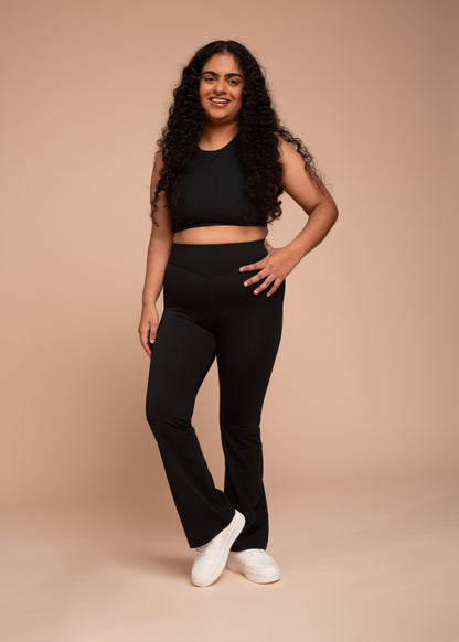 MIRA Flared Leggings (Black, Extra Petite)