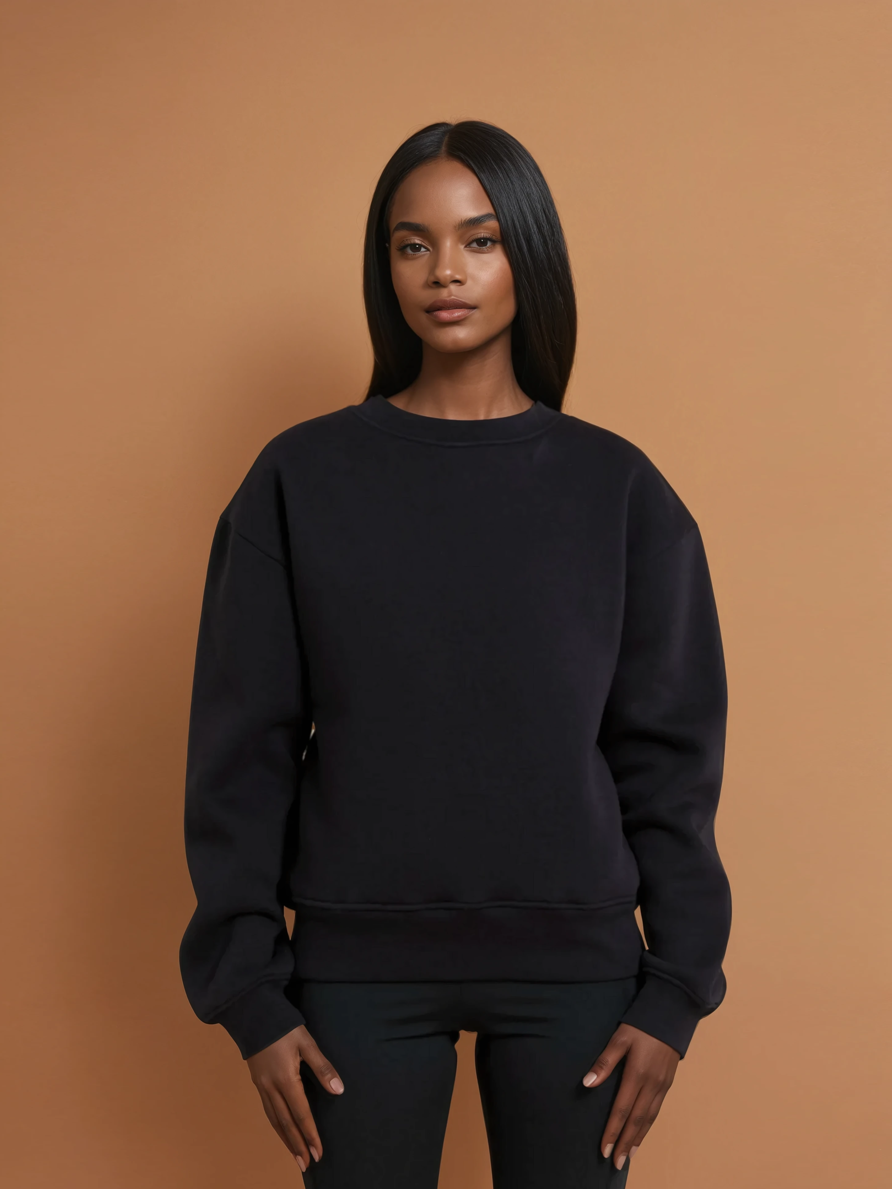 BAILEY Crewneck Sweatshirt Jumper (Black, Extra Petite)