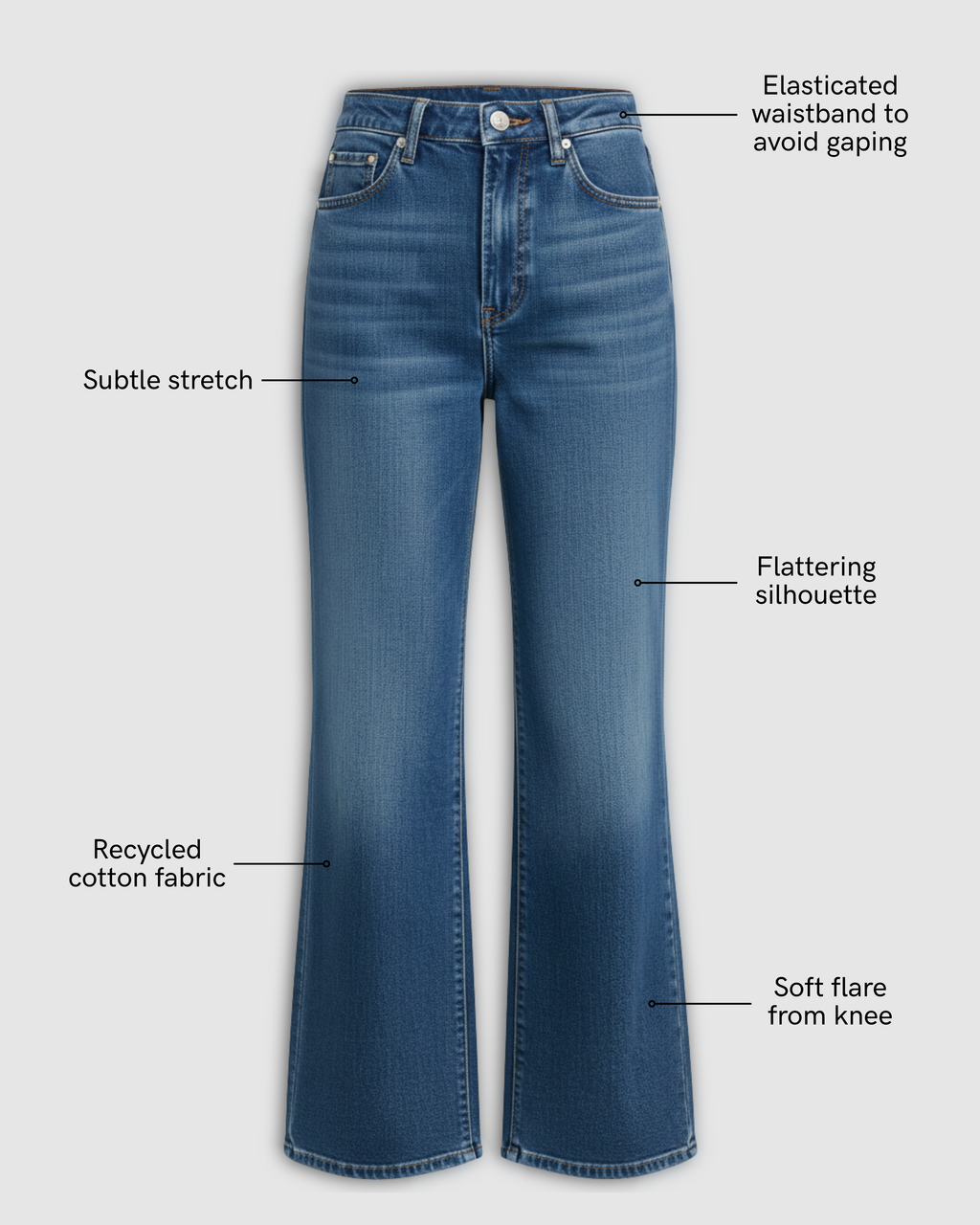 a pair of jeans with text on the front
