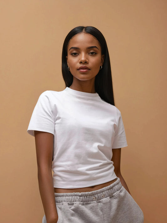 ALEX Slim Fit Short Sleeve T-Shirt Tee (White, Extra Petite)