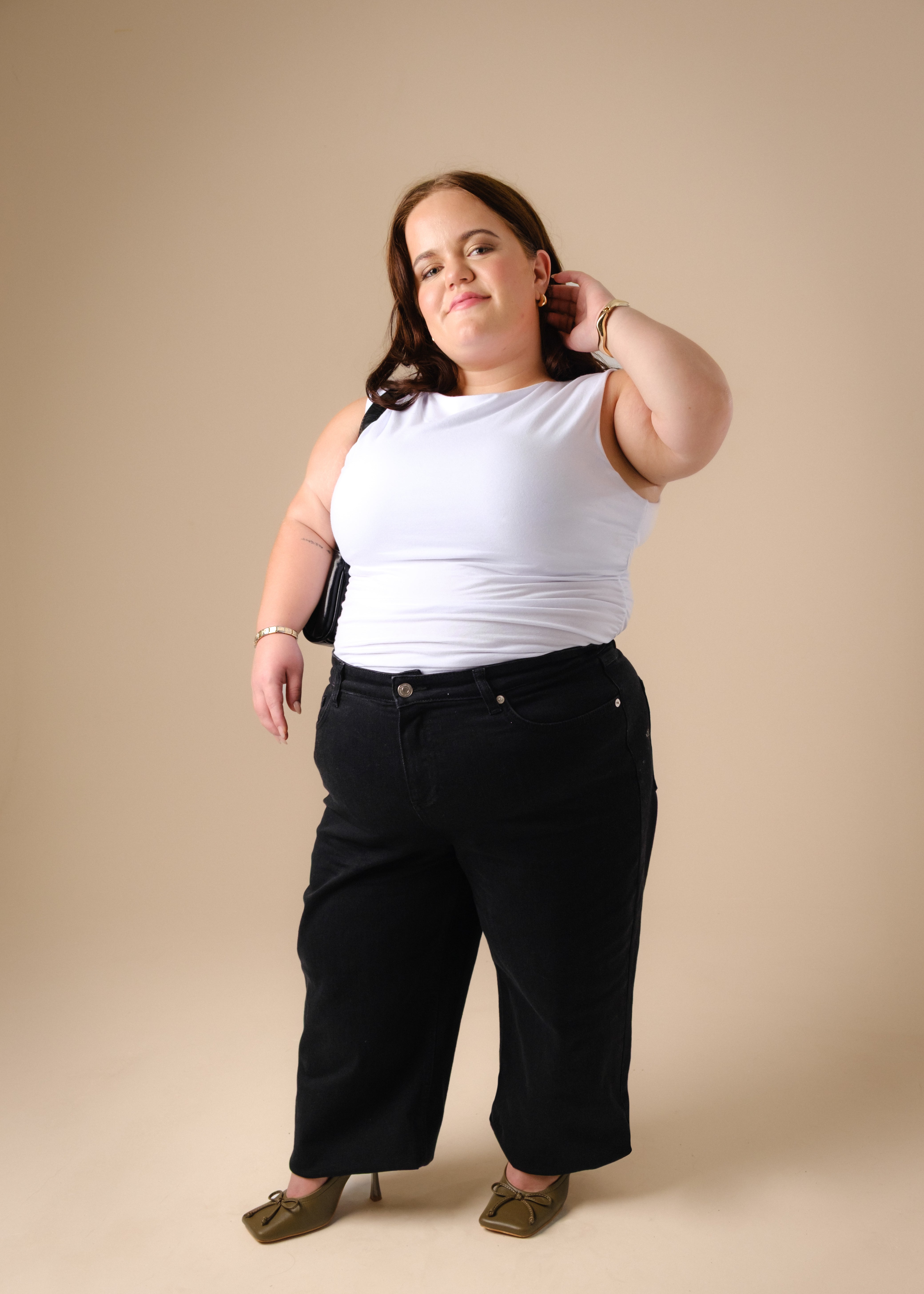 Extra Short Petite Wide Leg Black STELLA Jeans [Pre-Order]