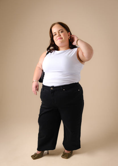 Extra Short Petite Wide Leg Black STELLA Jeans [Pre-Order]