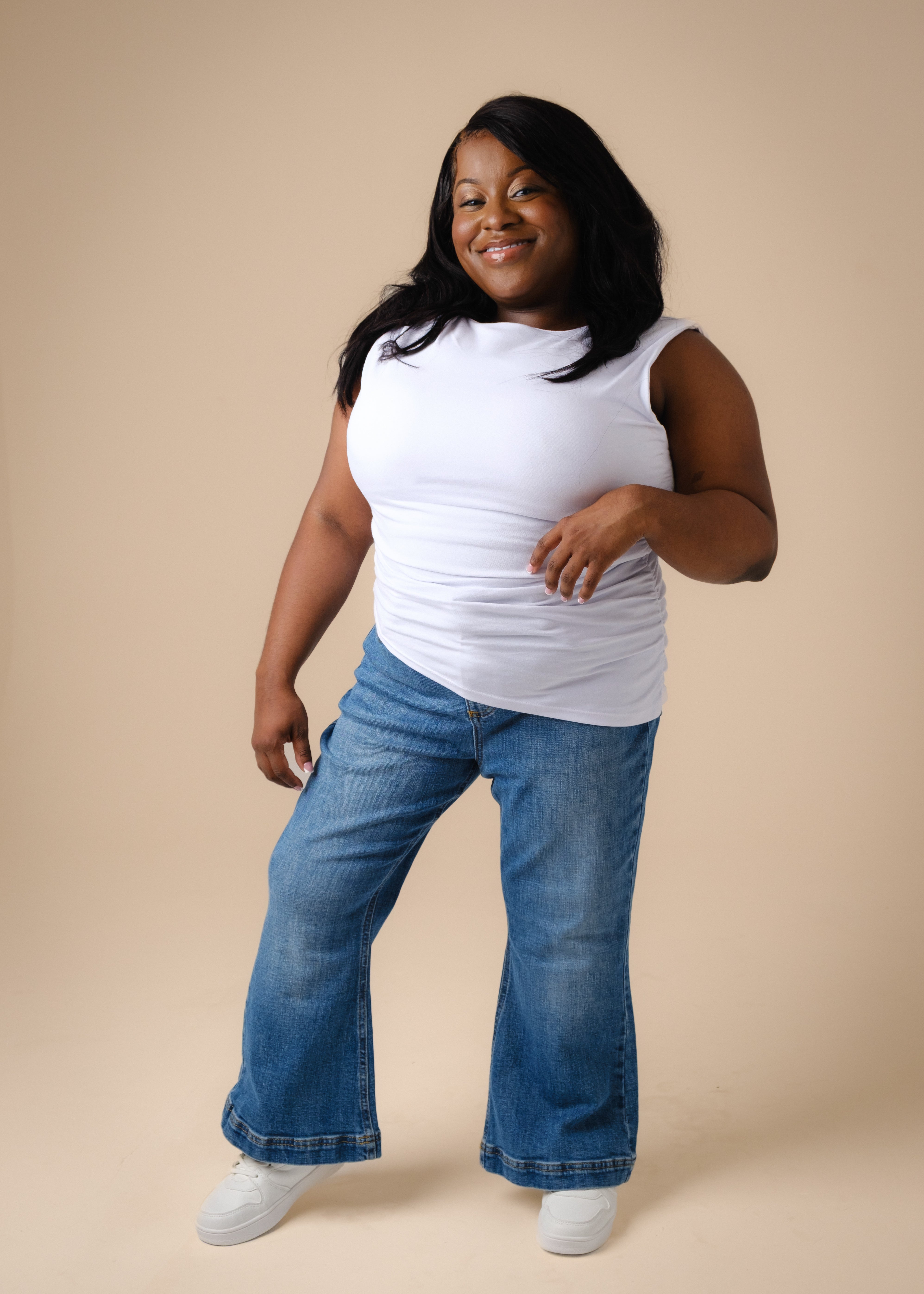 Extra Short Petite Flare Leg Blue JUNO Jeans [Pre-Order]
