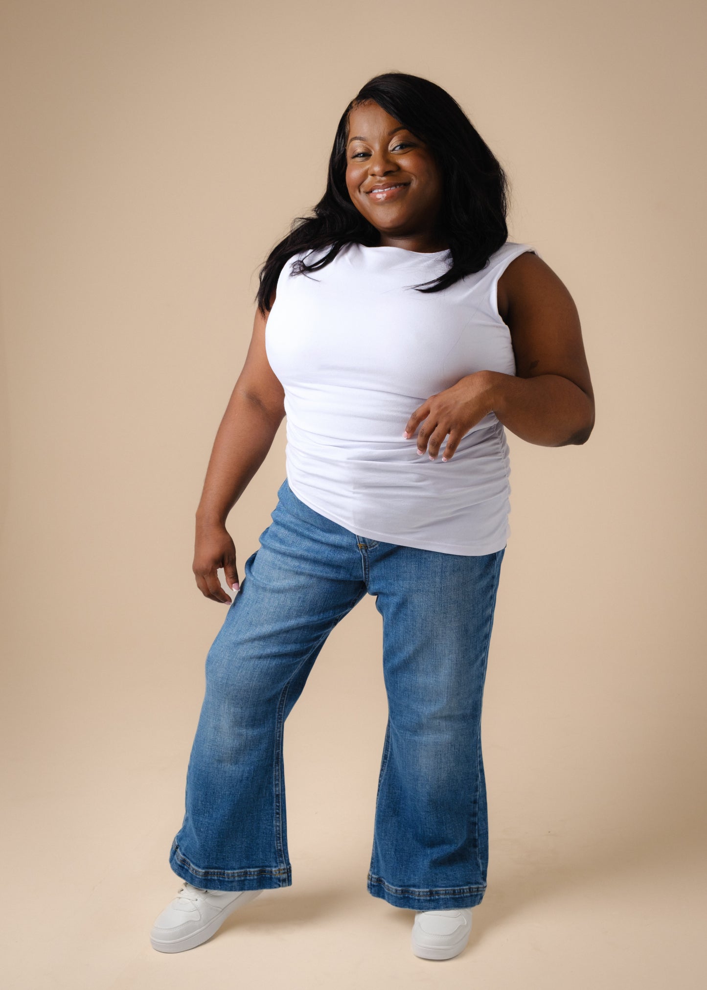 Extra Short Petite Flare Leg Blue JUNO Jeans [Pre-Order]