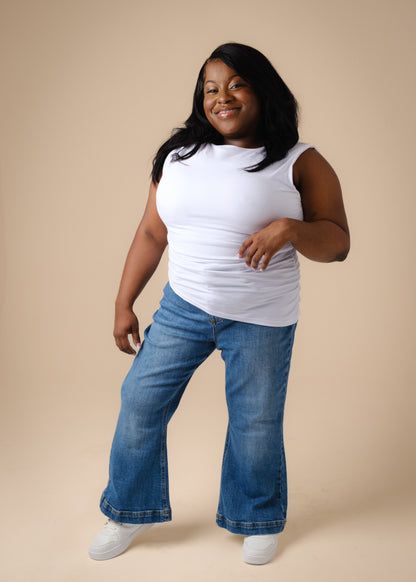 Extra Short Petite Flare Leg Blue JUNO Jeans [Pre-Order]