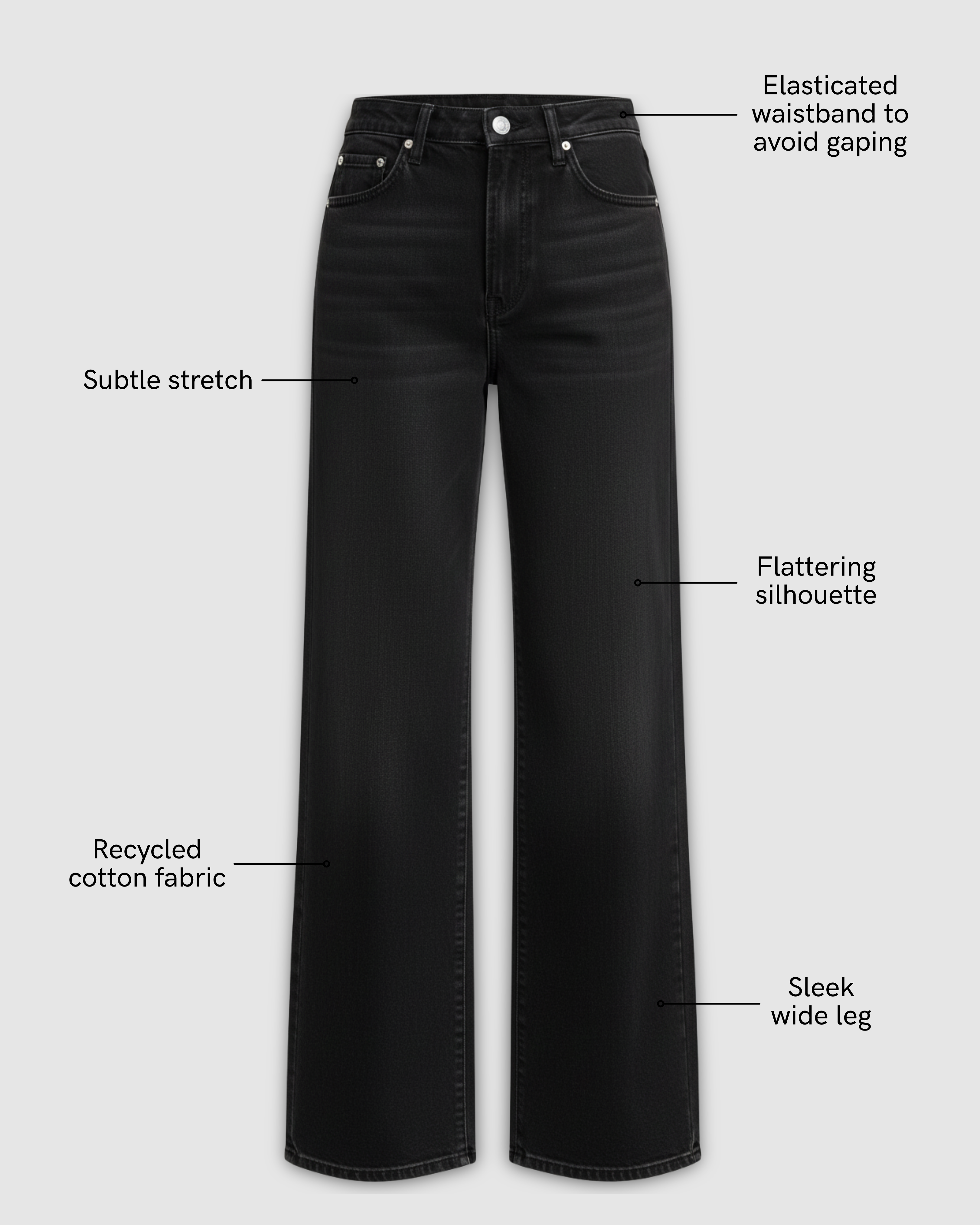 Petite Wide Leg Black STELLA Jeans