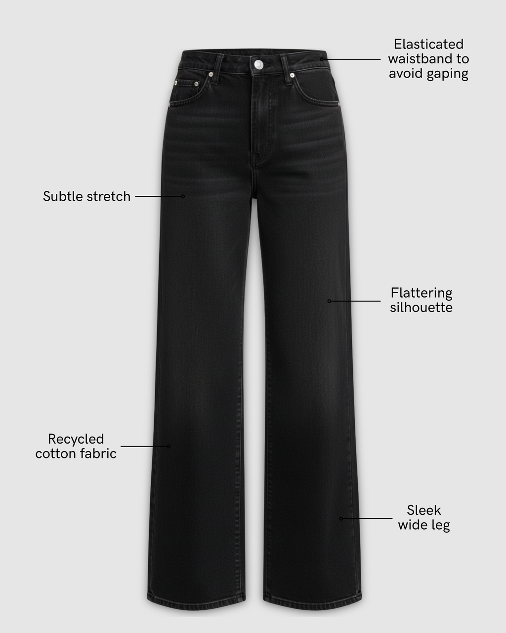 a black jeans with white text