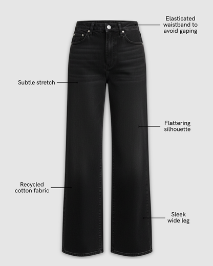 Petite Wide Leg Black STELLA Jeans