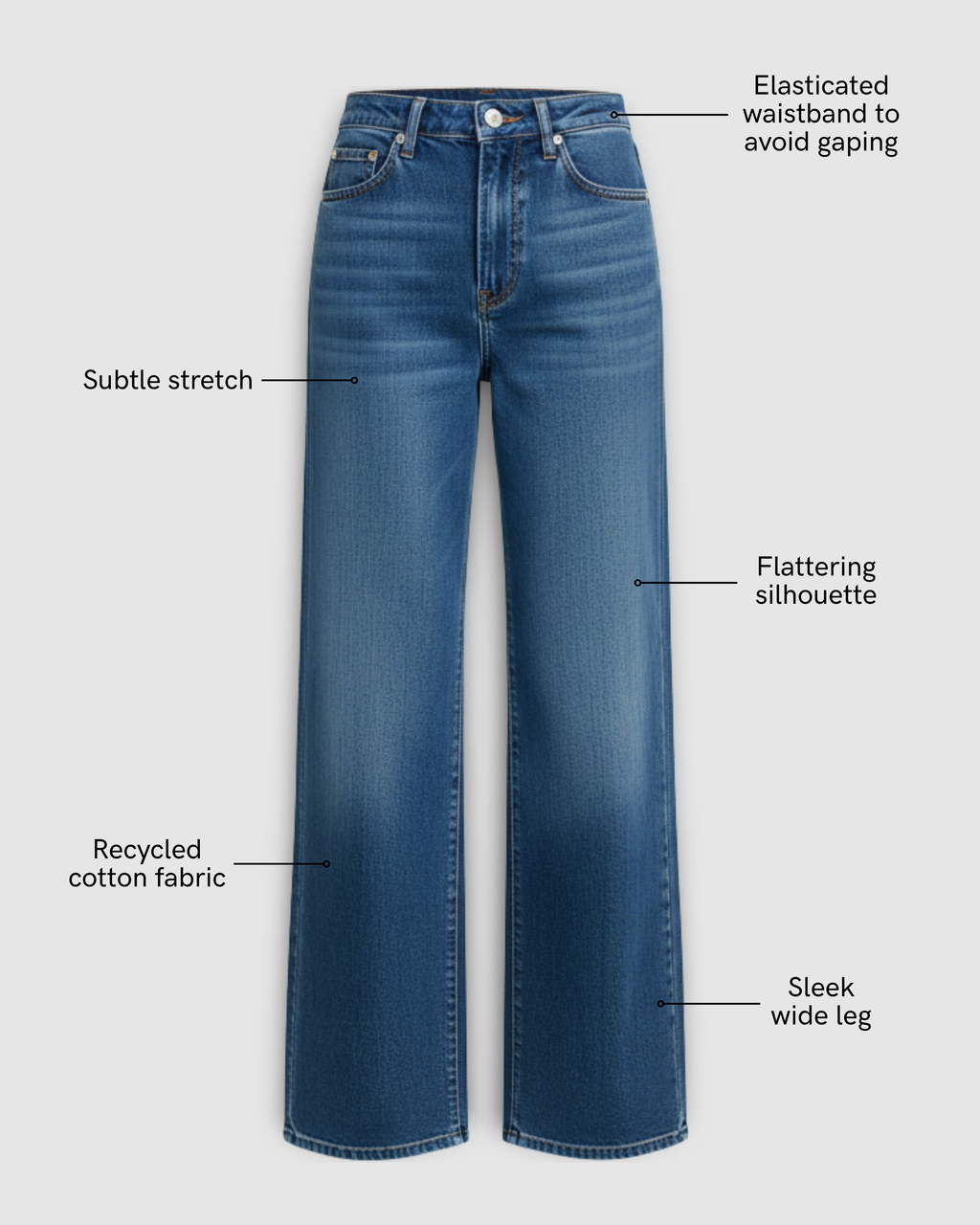 a pair of jeans with text on the front