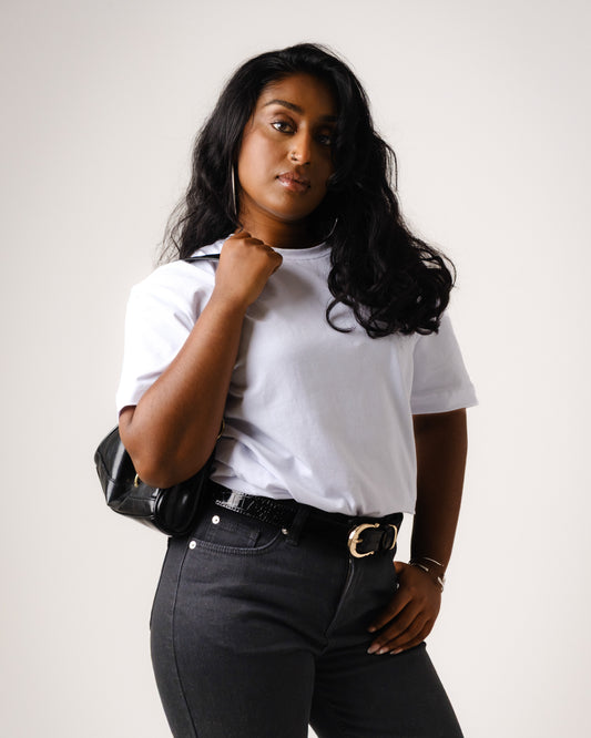 Boyfriend Fit White CLIO T-Shirt