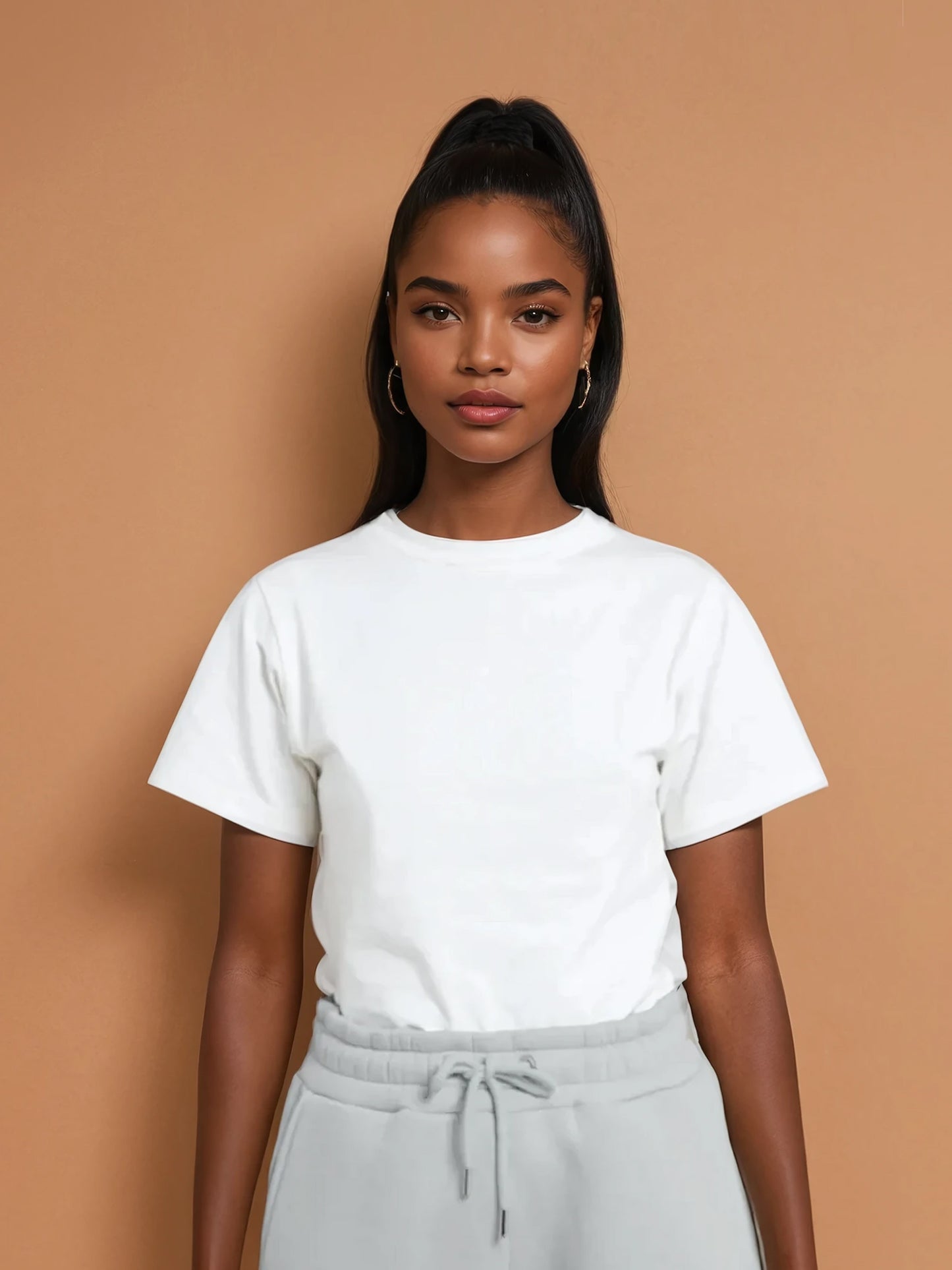 ALEX Slim Fit Short Sleeve T-Shirt Tee (White, Extra Petite)