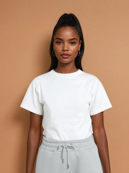 ALEX Slim Fit Short Sleeve T-Shirt Tee (White, Extra Petite)