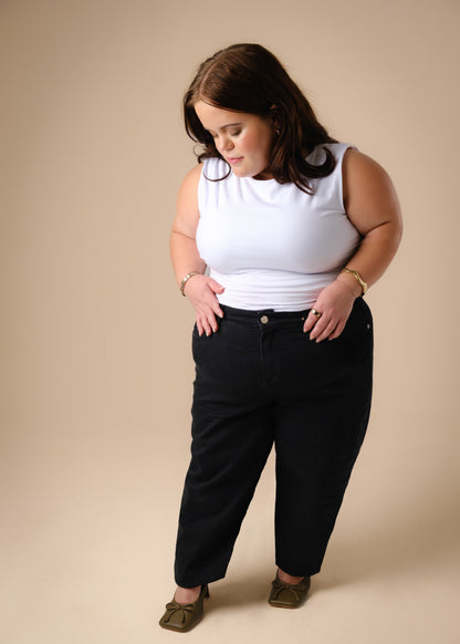 Extra Short Petite Straight Leg Black KENDALL Jeans [Pre-Order]