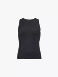 a black tank top with a white background