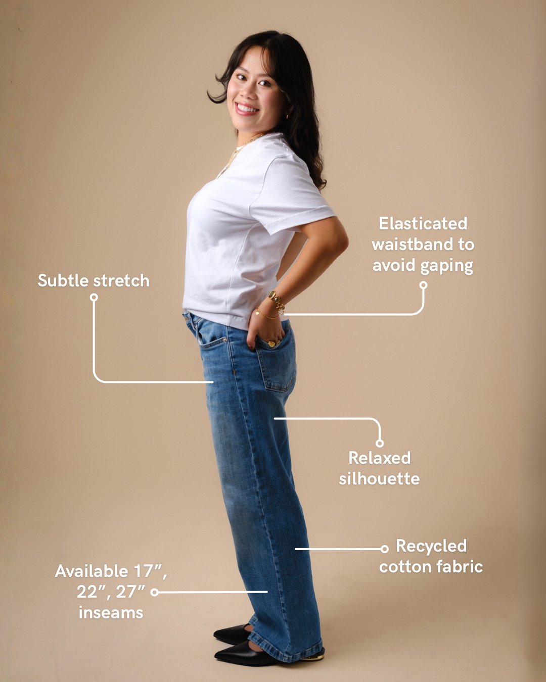 Extra Short Petite Wide Leg Blue STELLA Jeans