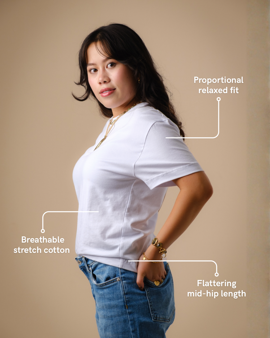 Boyfriend Fit White CLIO T-Shirt