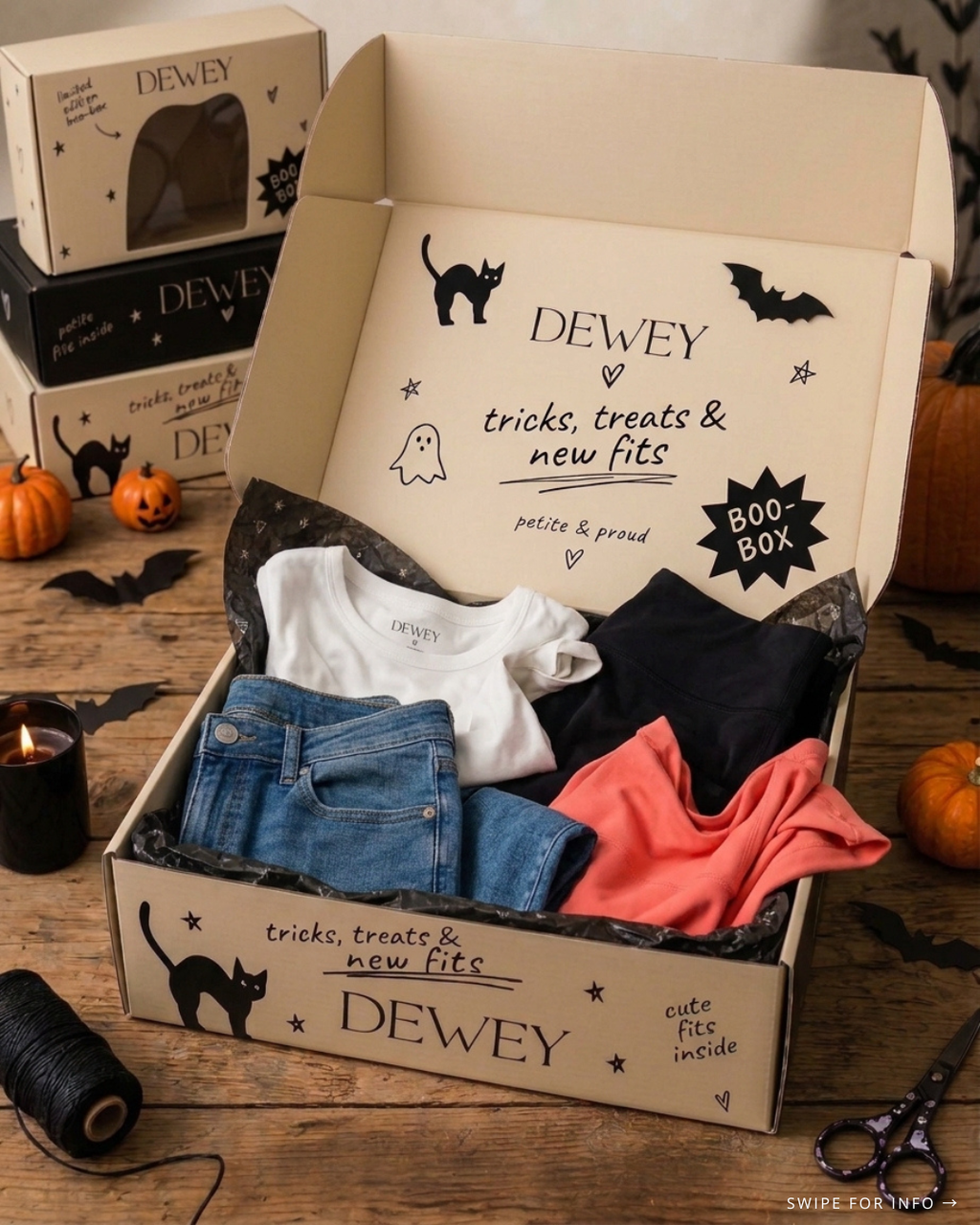 a box with clothes in it